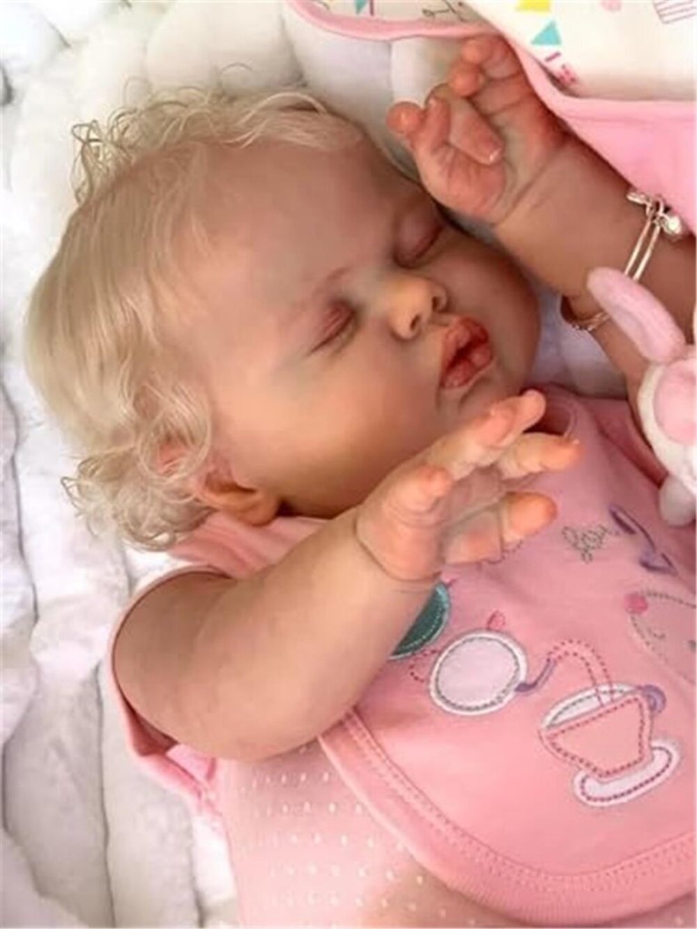 24 Inch Reborn Toddler Girl Doll Sleeping Pickel Realistic Soft Cloth Body Vinyl